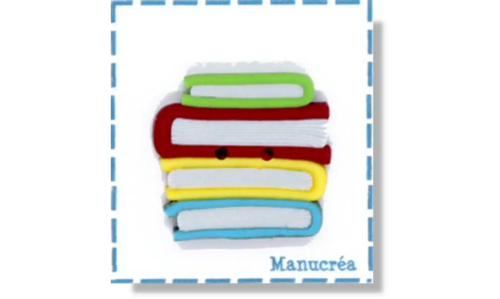 Livres N.9-Bouton polymère-Fait main