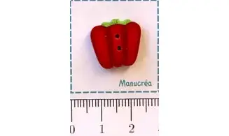 Polymer clay Button-Red Pepper N.1