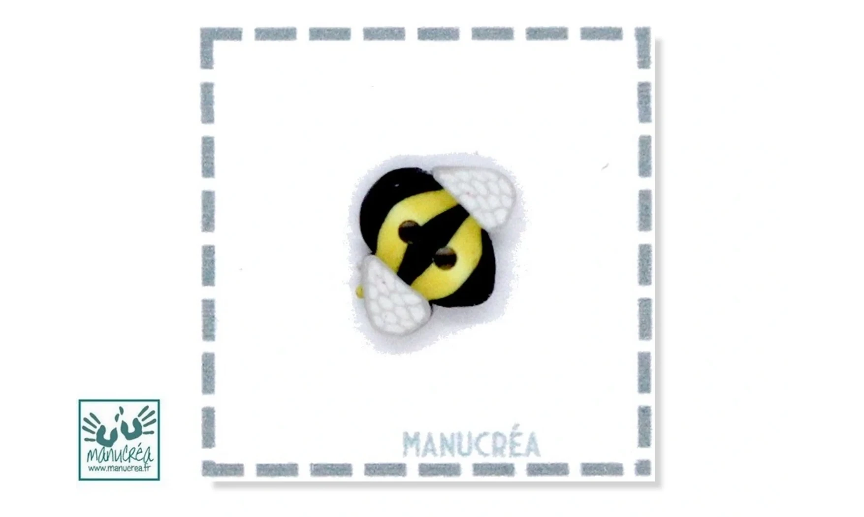Handmade Polymer clay Button-Bee N.3
