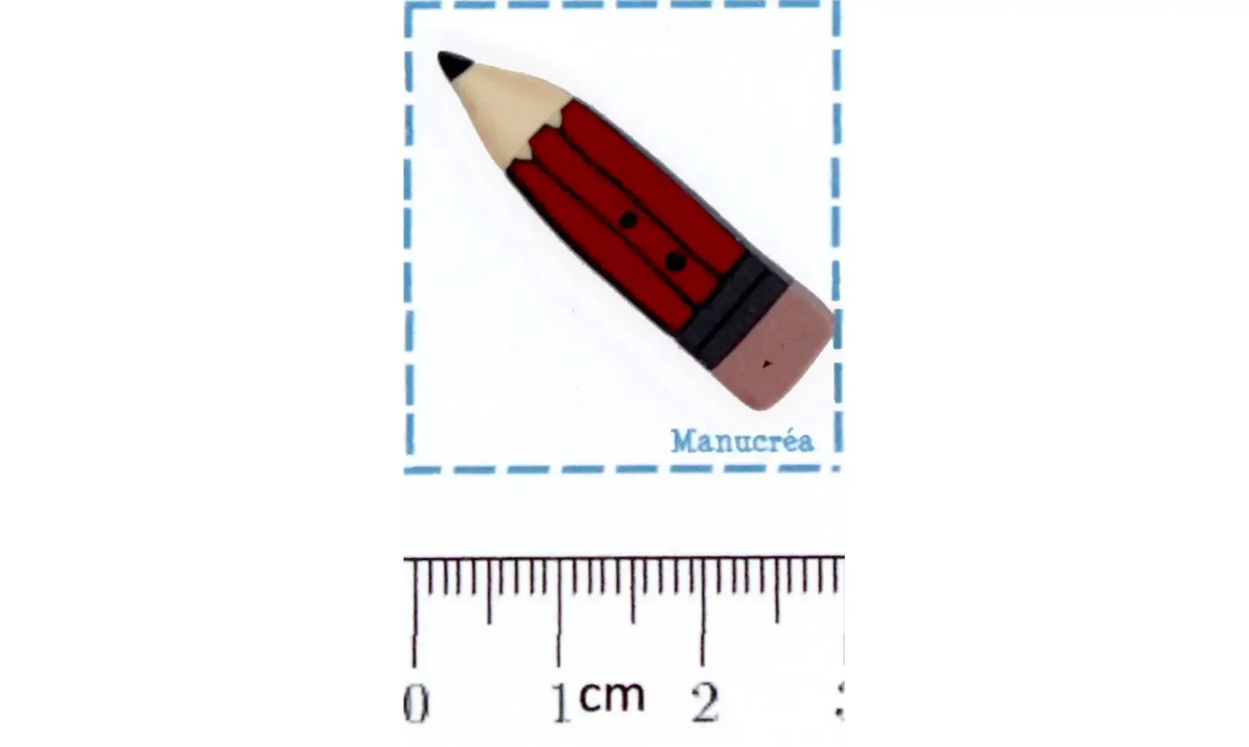 Crayon rouge-Bouton polymère-Fait main