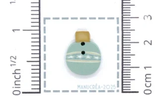 Boule Noël N.4-Bouton polymère-Fait main