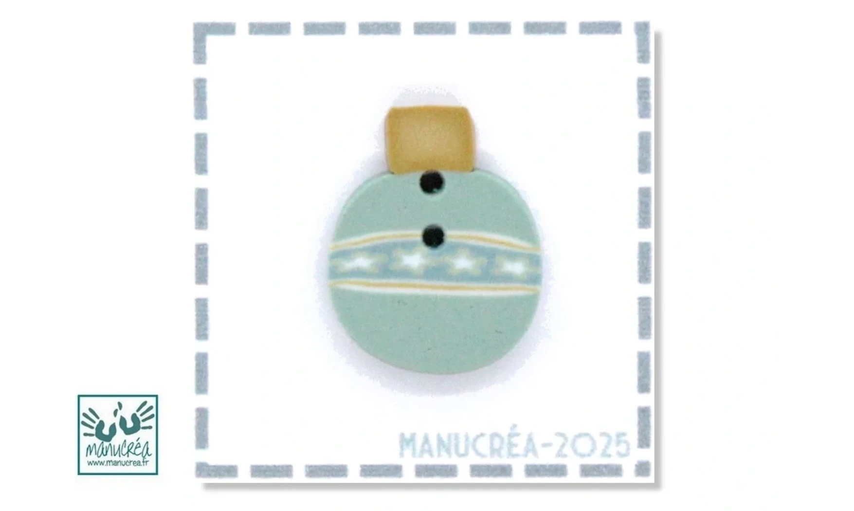 Boule Noël N.4-Bouton polymère-Fait main