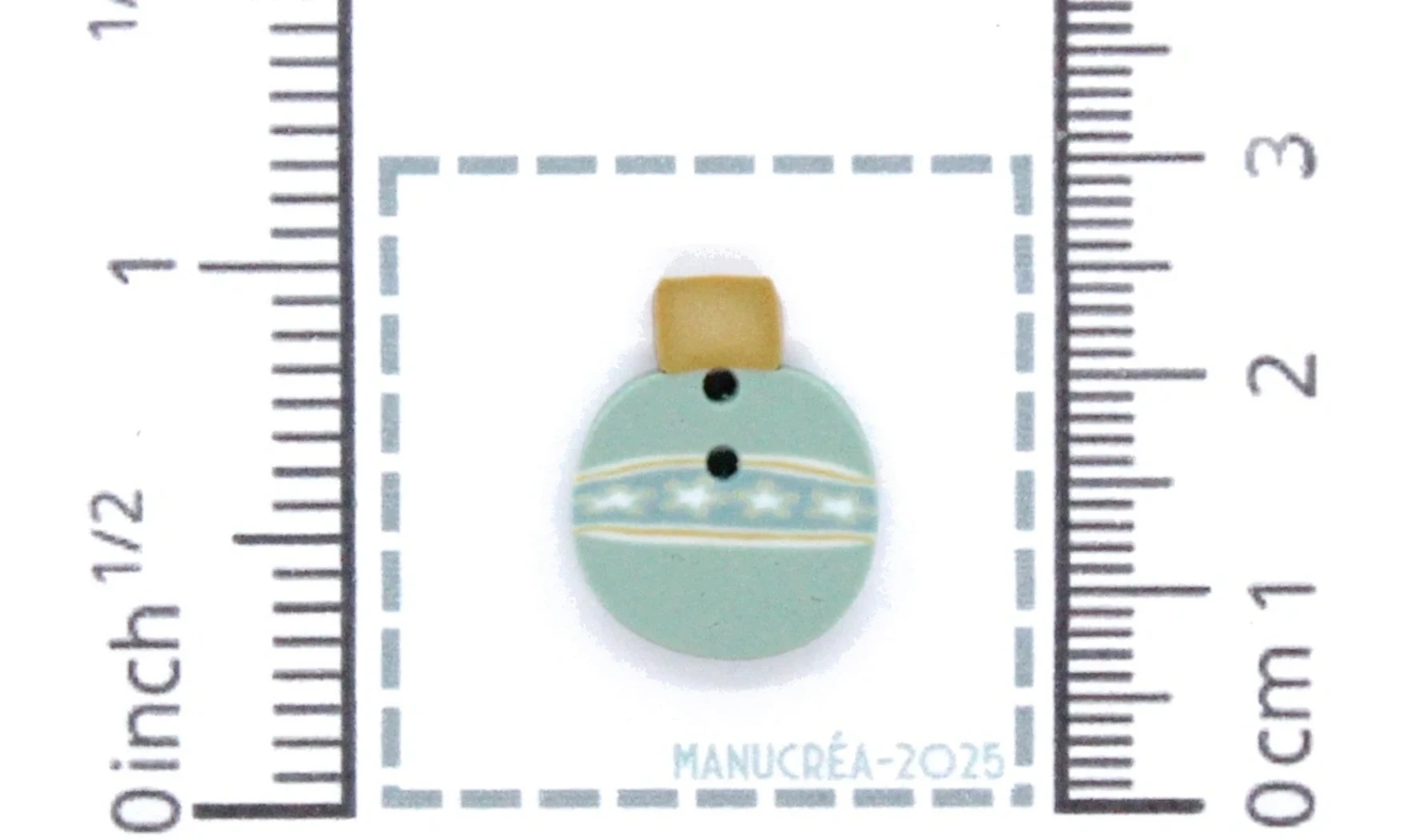 Boule Noël N.4-Bouton polymère-Fait main