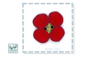 Fleur N.47-Bouton artisanal en polymère