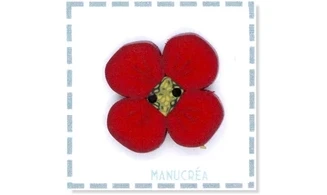 Fleur N.47-Bouton artisanal en polymère