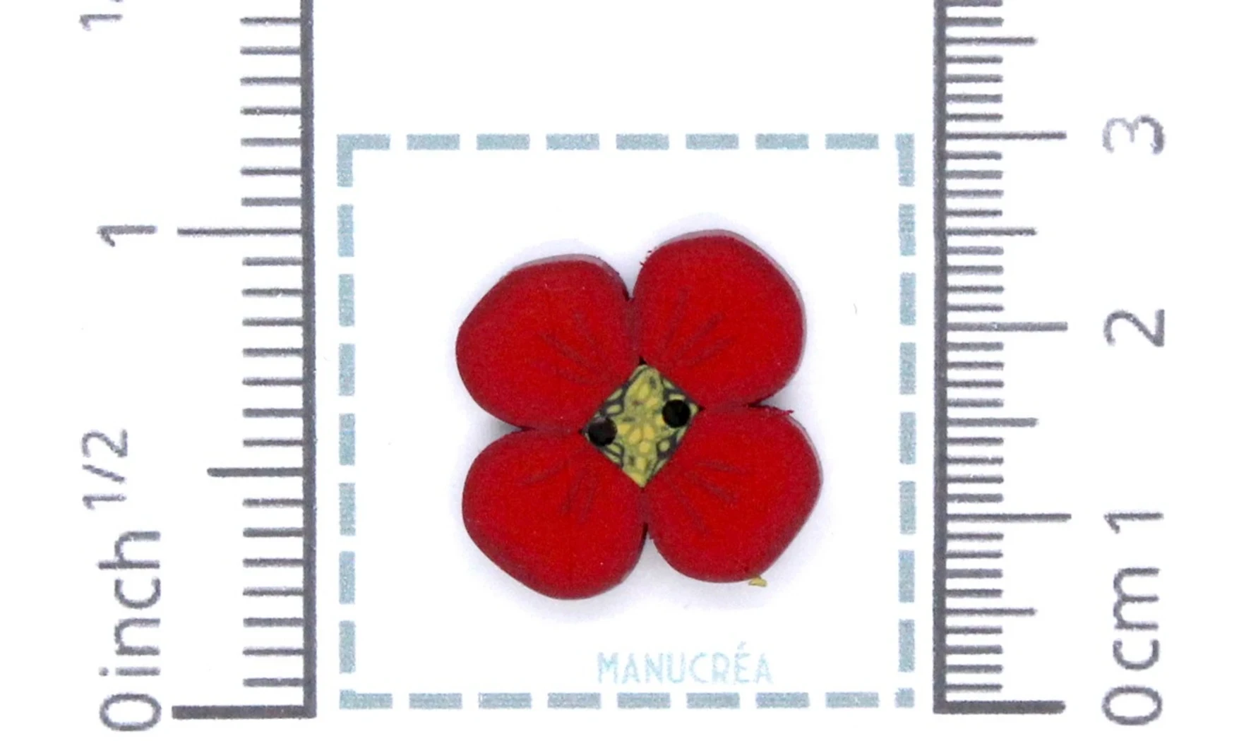 Fleur N.47-Bouton artisanal en polymère