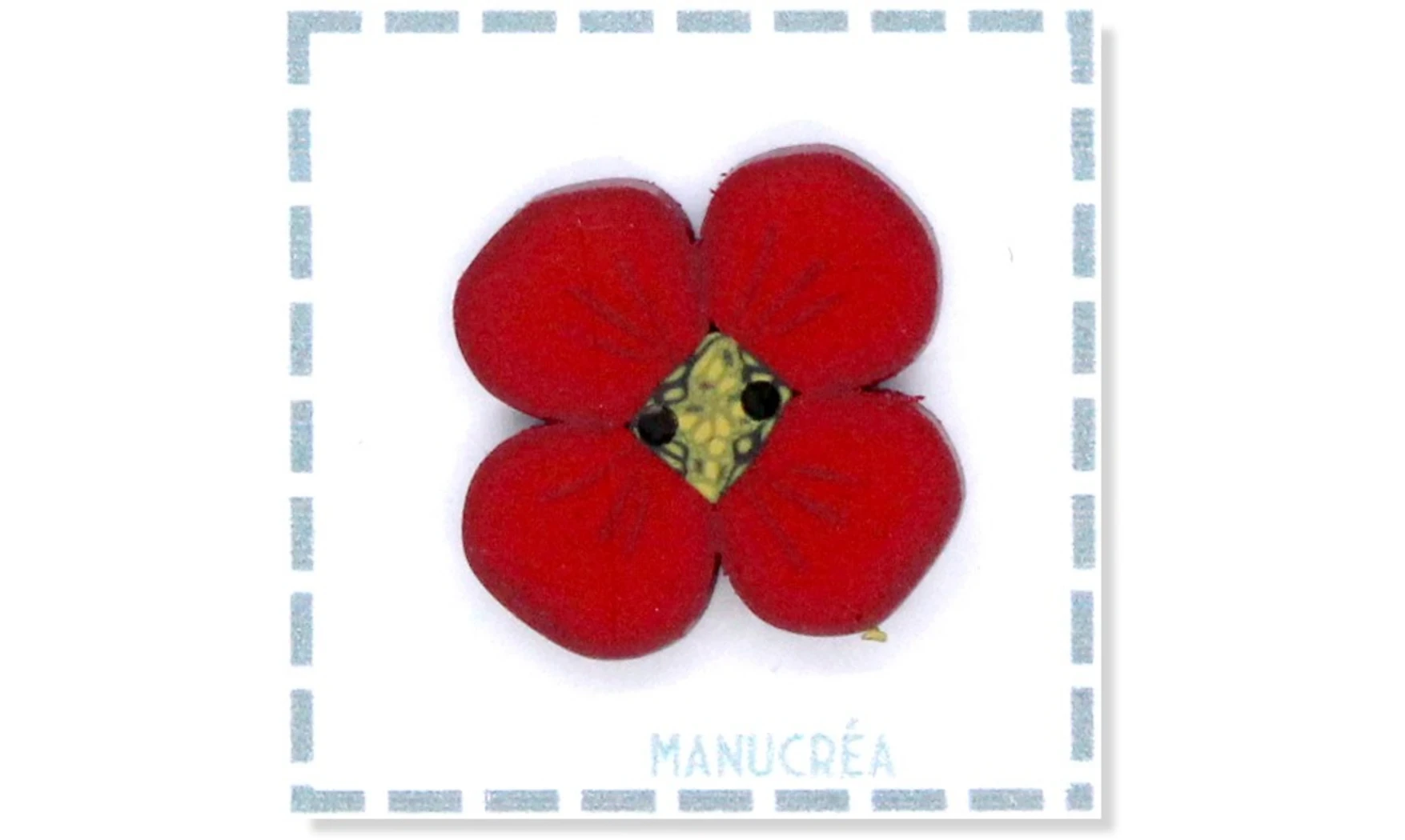 Fleur N.47-Bouton artisanal en polymère