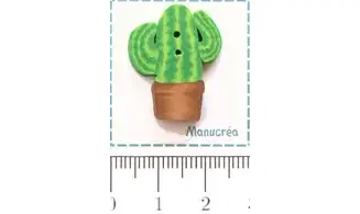 Cactus N.2-Bouton polymère-Fait main