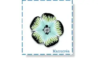 Handmade polymer clay button-Flower N.17