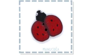Polymer clay Button - Ladybug N.1