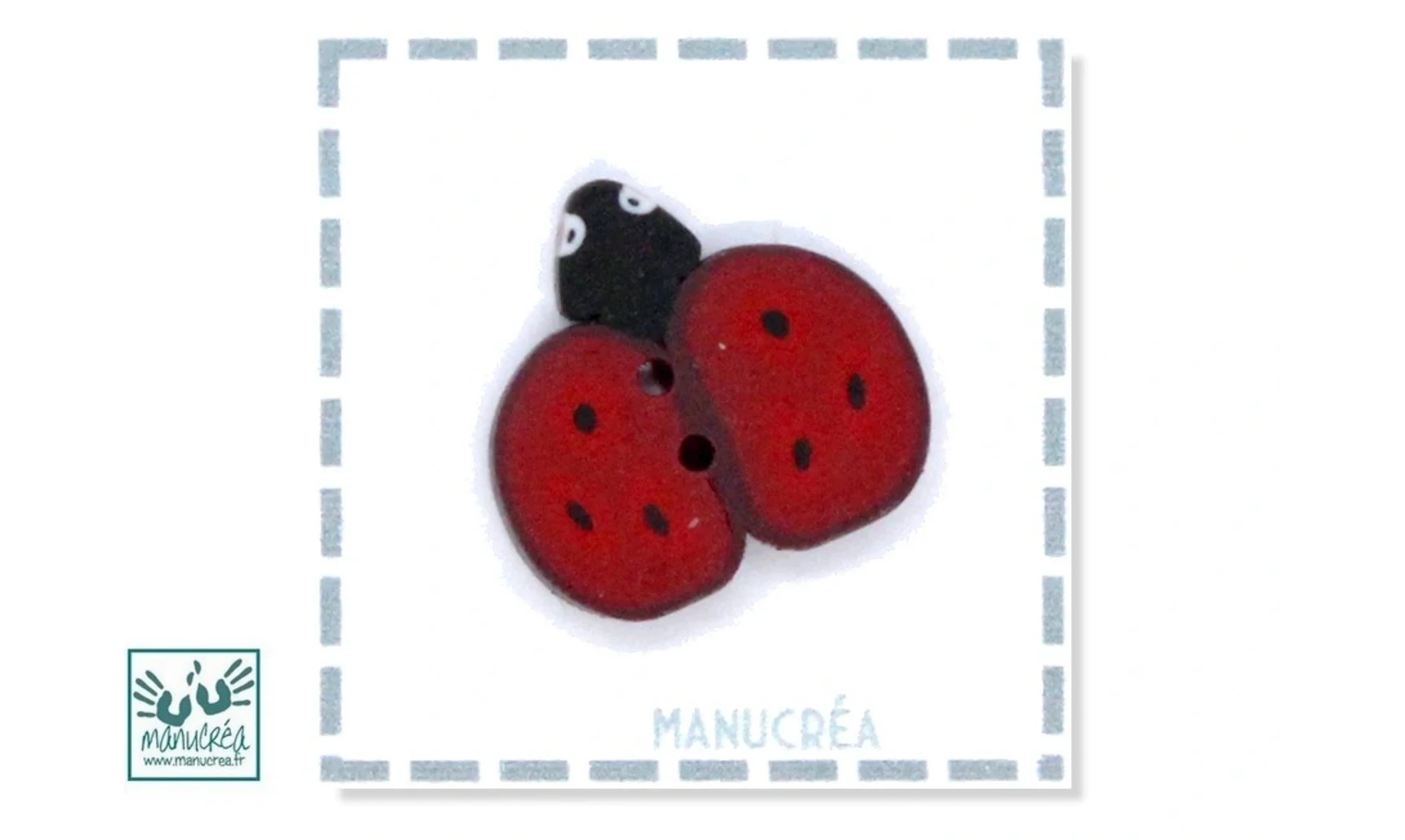 Polymer clay Button - Ladybug N.1