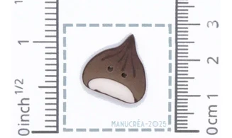 Chataigne N.6-Bouton artisanal polymère