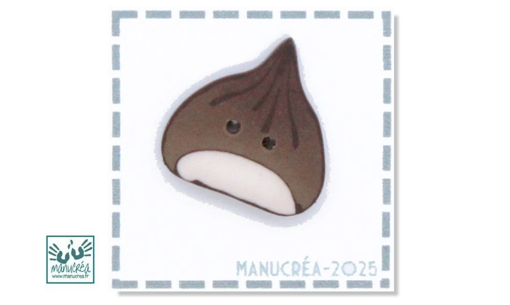 Chataigne N.6-Bouton artisanal polymère