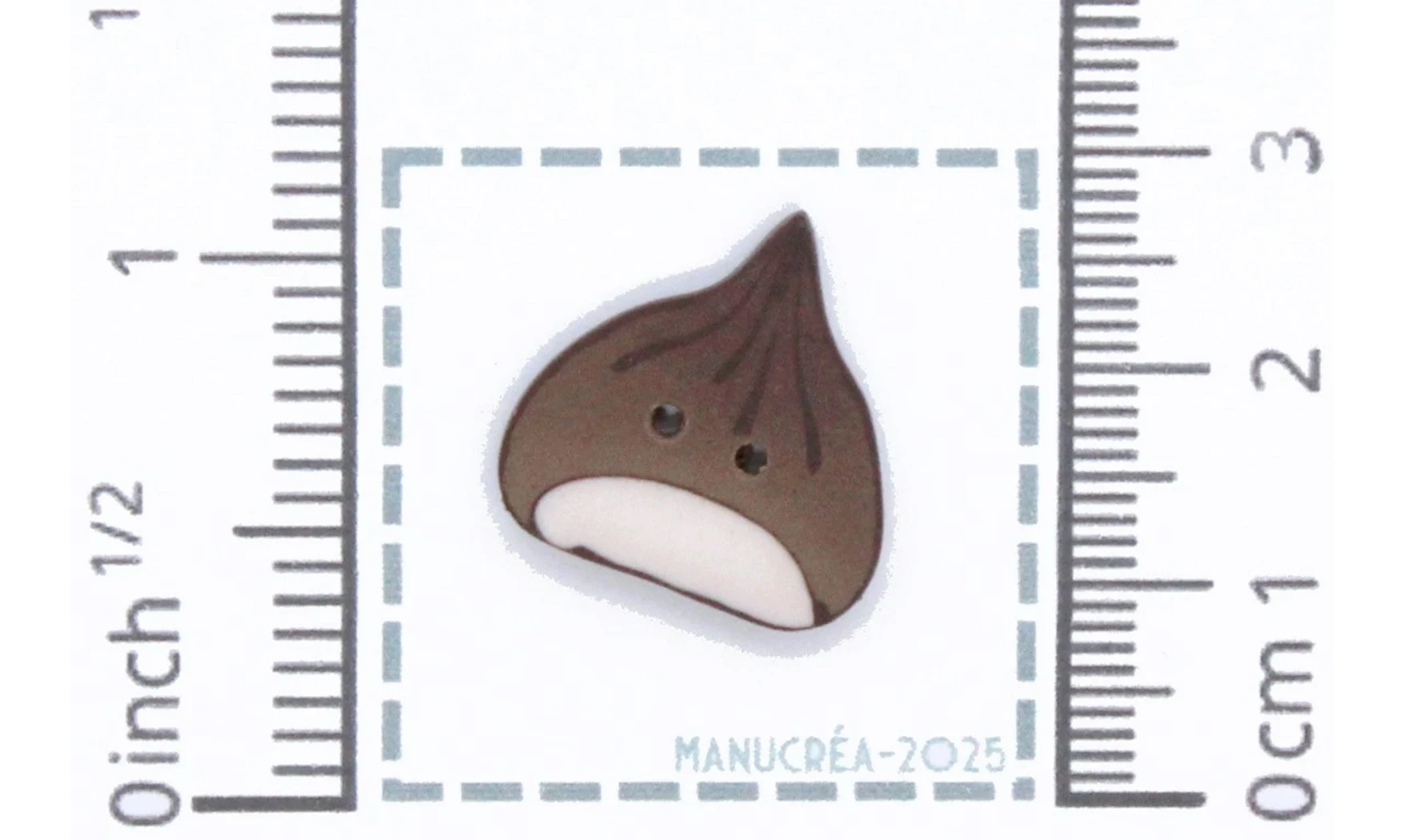 Chataigne N.6-Bouton artisanal polymère