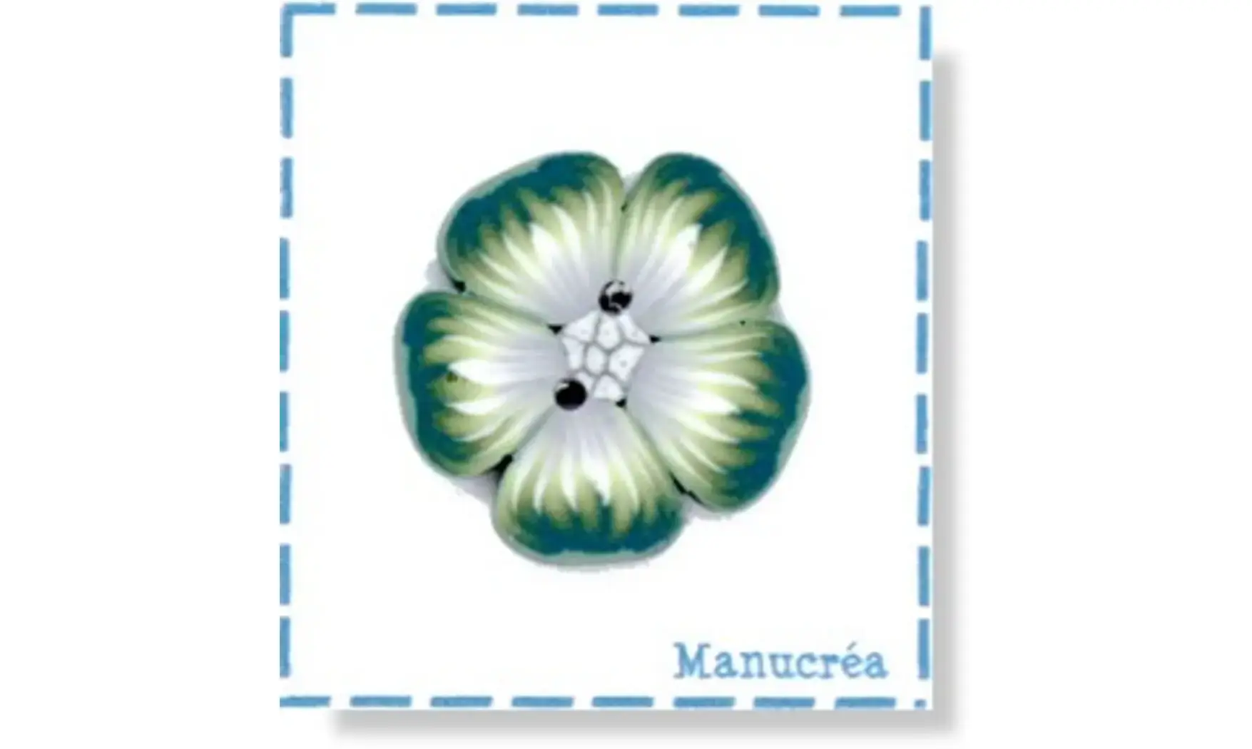 Fleur N.130-Bouton polymère-Fait main