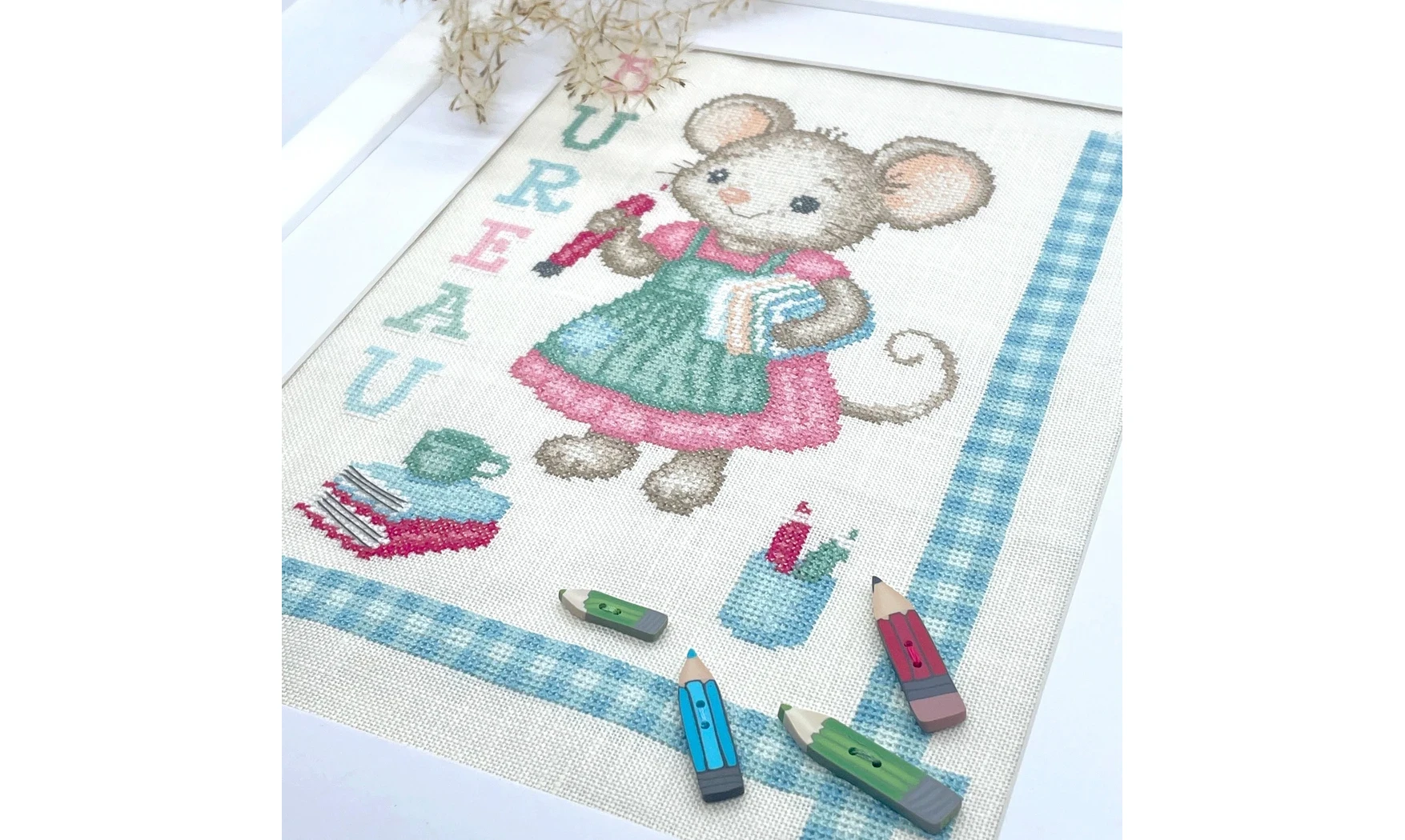 Bureau de la souris - Point de croix