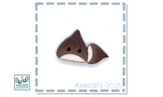 Chataigne N.7-Bouton artisanal polymère