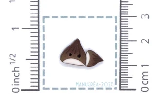 Chataigne N.7-Bouton artisanal polymère