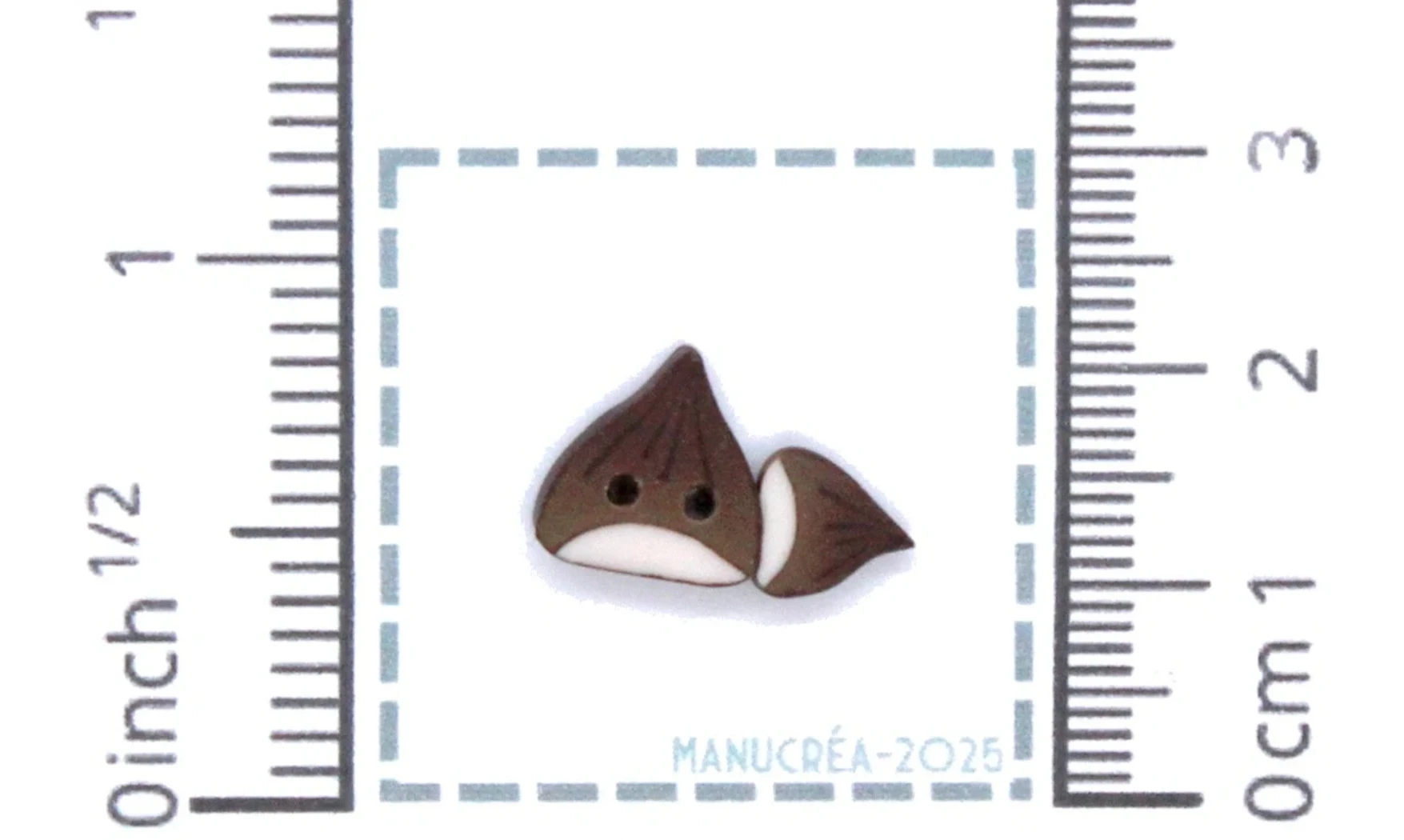 Chataigne N.7-Bouton artisanal polymère