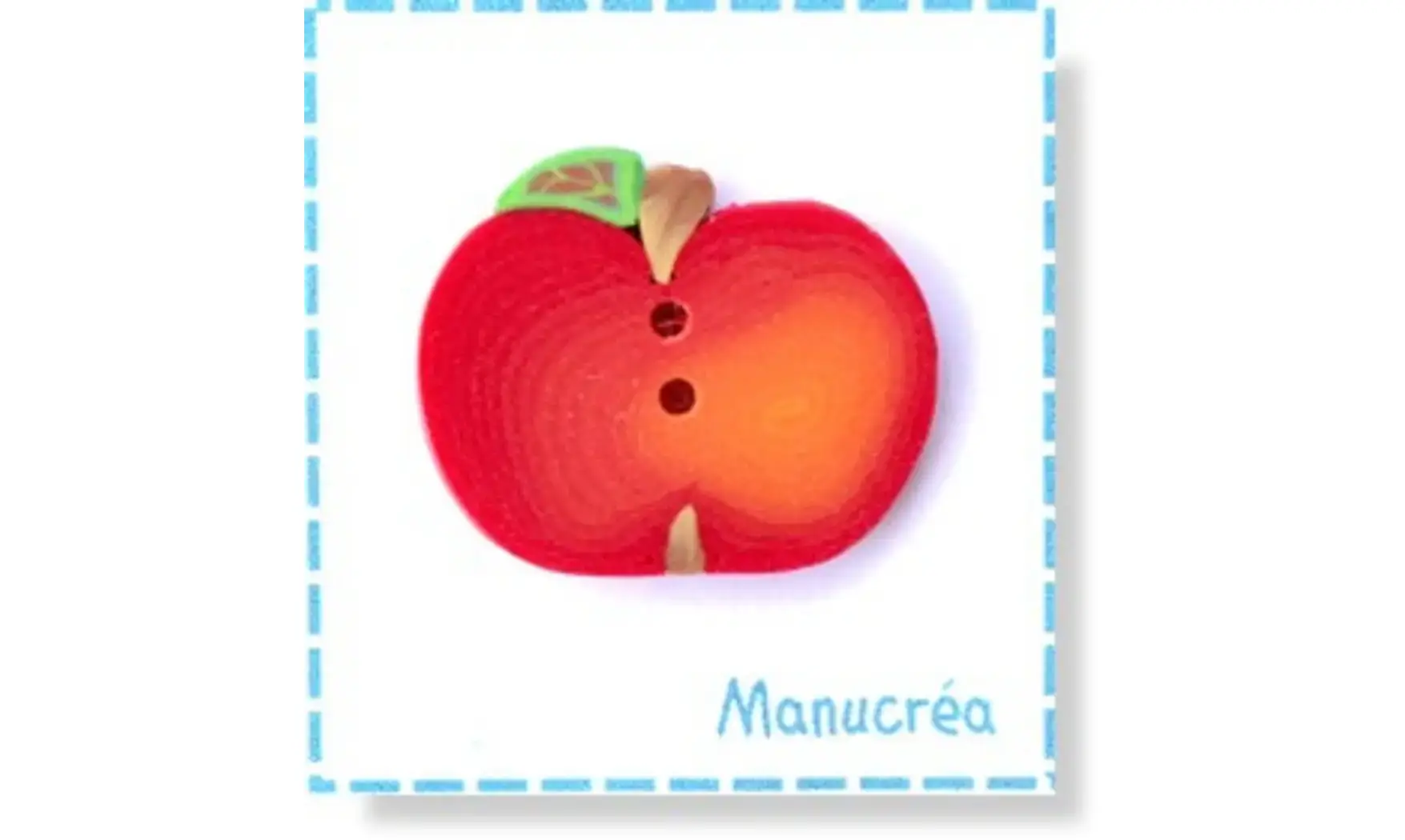 Pomme N.1-Bouton polymère-Fait main