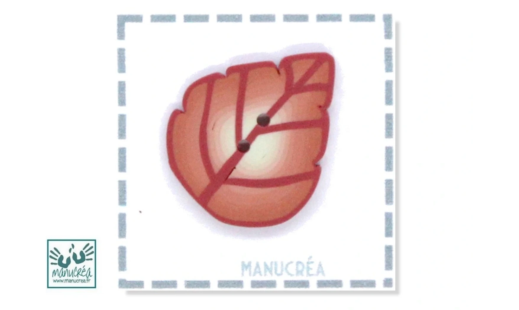 Polymer clay button - Leaf N.12