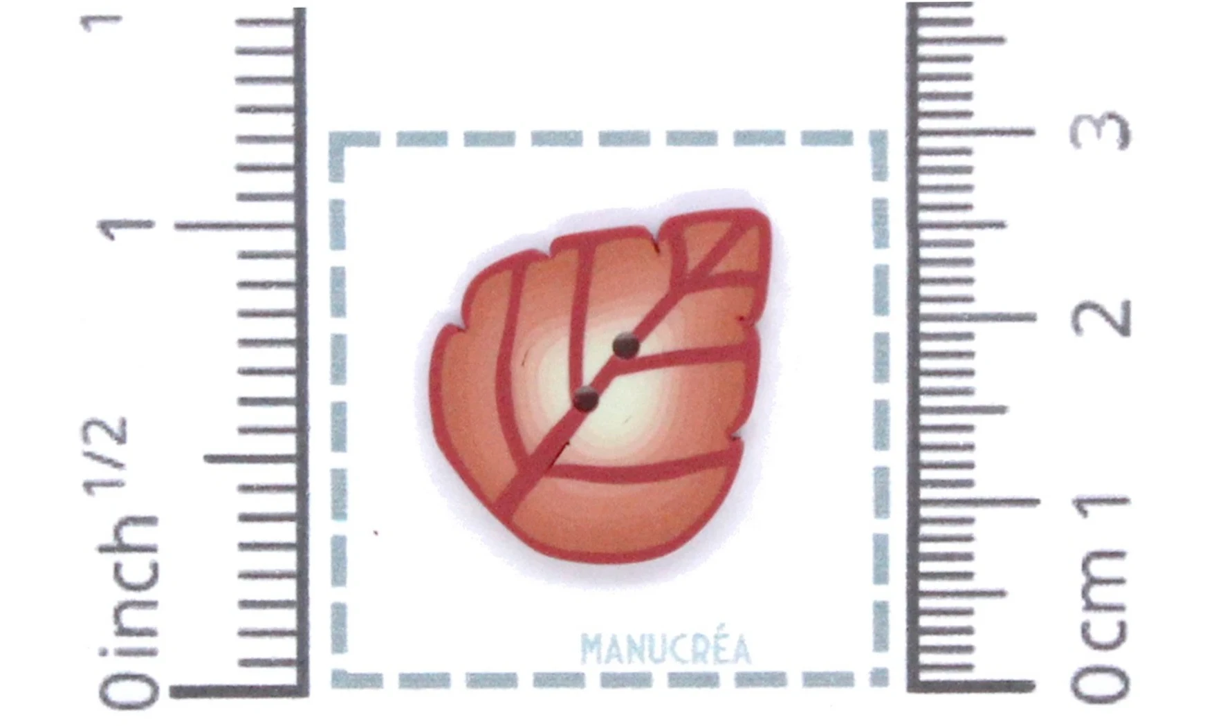 Polymer clay button - Leaf N.12