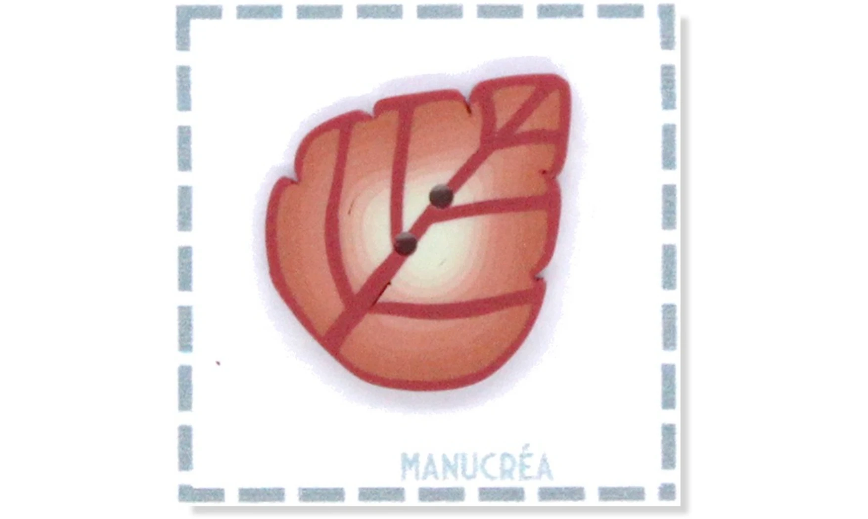 Polymer clay button - Leaf N.12