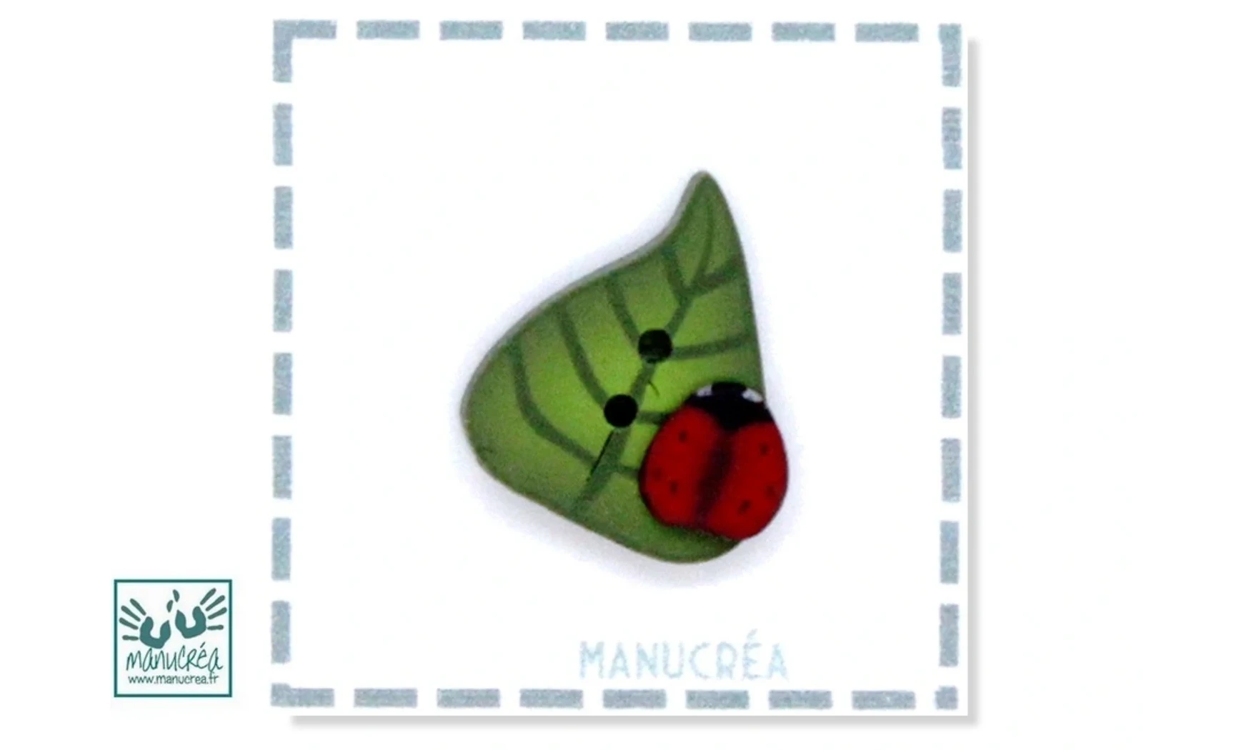 Polymer clay button - Leaf N.13