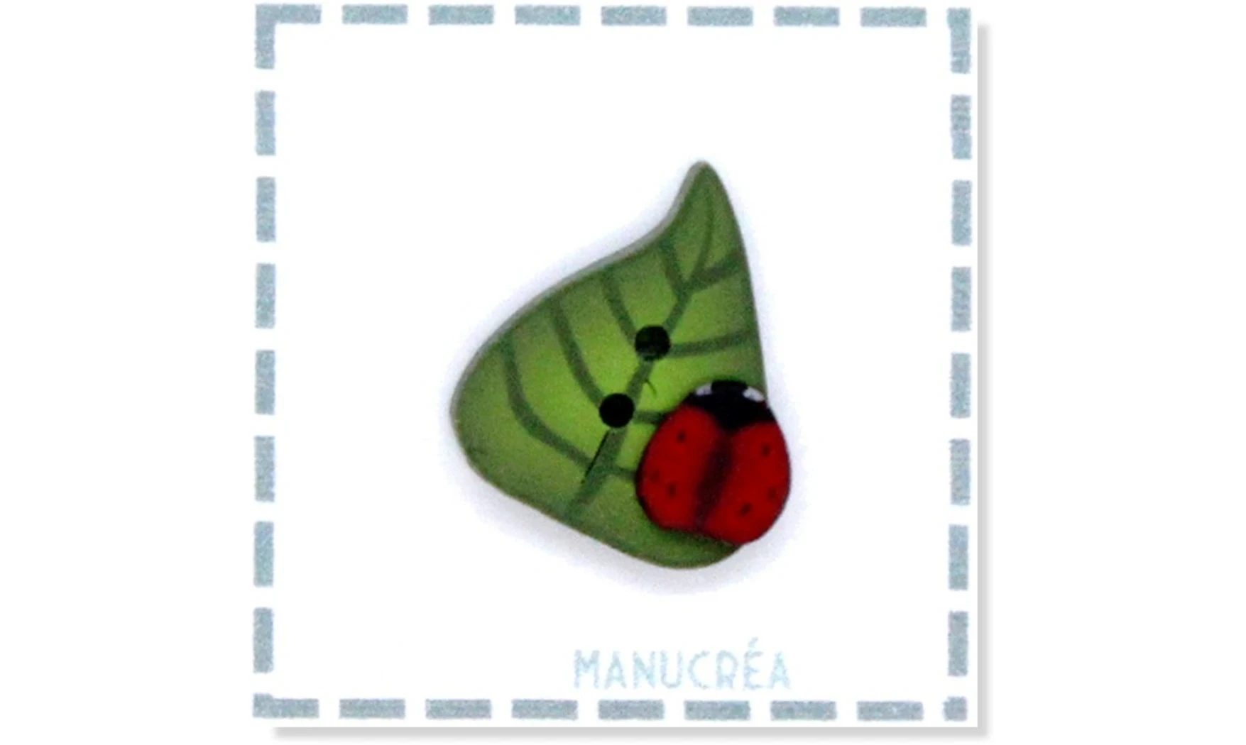 Polymer clay button - Leaf N.13