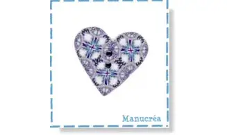 Handmade polymer clay button-Heart N.67