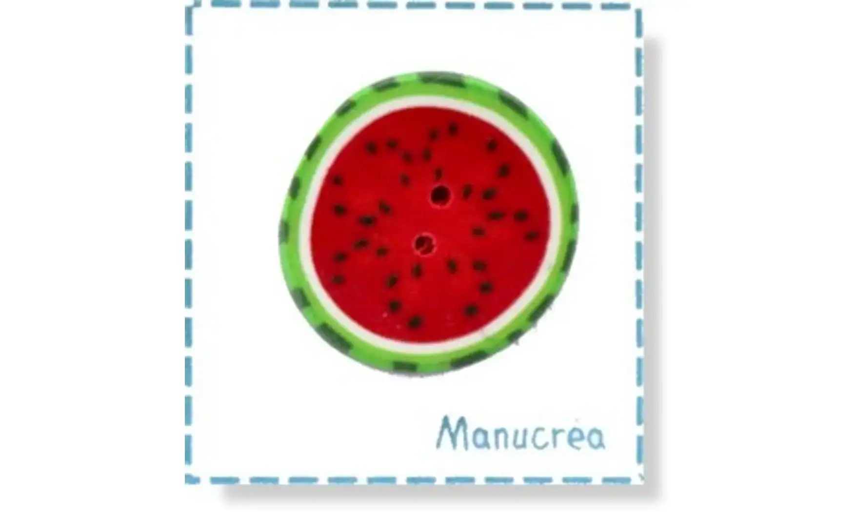 Pastèque N.3-Bouton polymère-Fait main