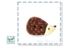 Hérisson N.6-Bouton artisanal polymère