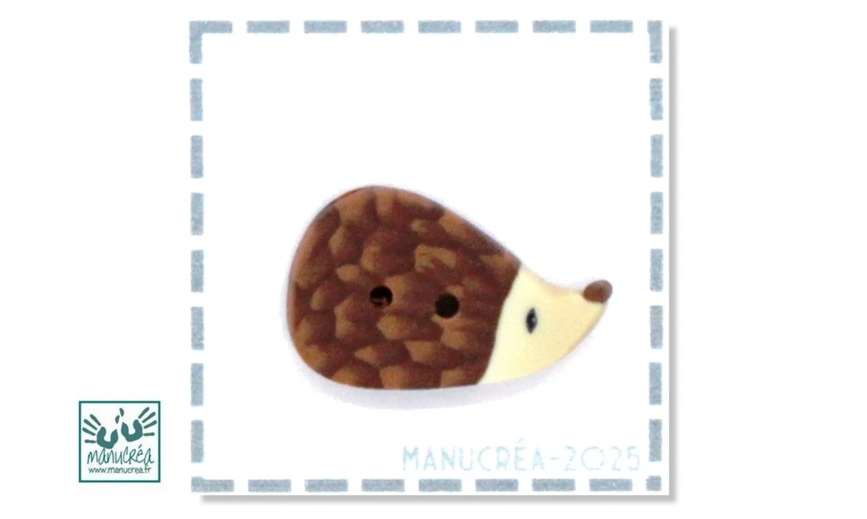 Hérisson N.6-Bouton artisanal polymère