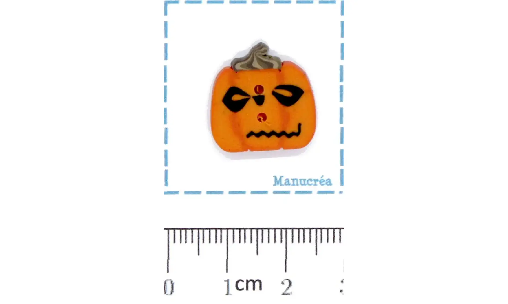 Citrouille N.3-Bouton polymère-Fait main