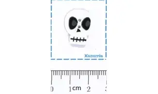 Tête de mort-Bouton polymère-Fait main