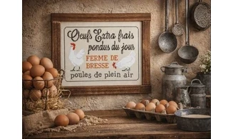 Oeufs frais - Point de croix