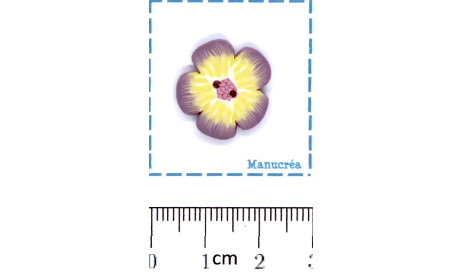 Fleur N.68-Bouton polymère-Fait main