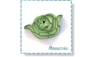 Polymer clay Button-Cabbage
