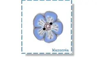 Fleur N.95-Bouton polymère-Fait main
