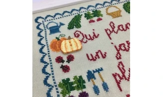 Qui plante un jardin-Modèle de broderie