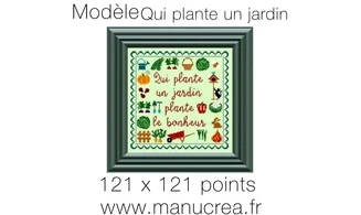 Qui plante un jardin-Modèle de broderie