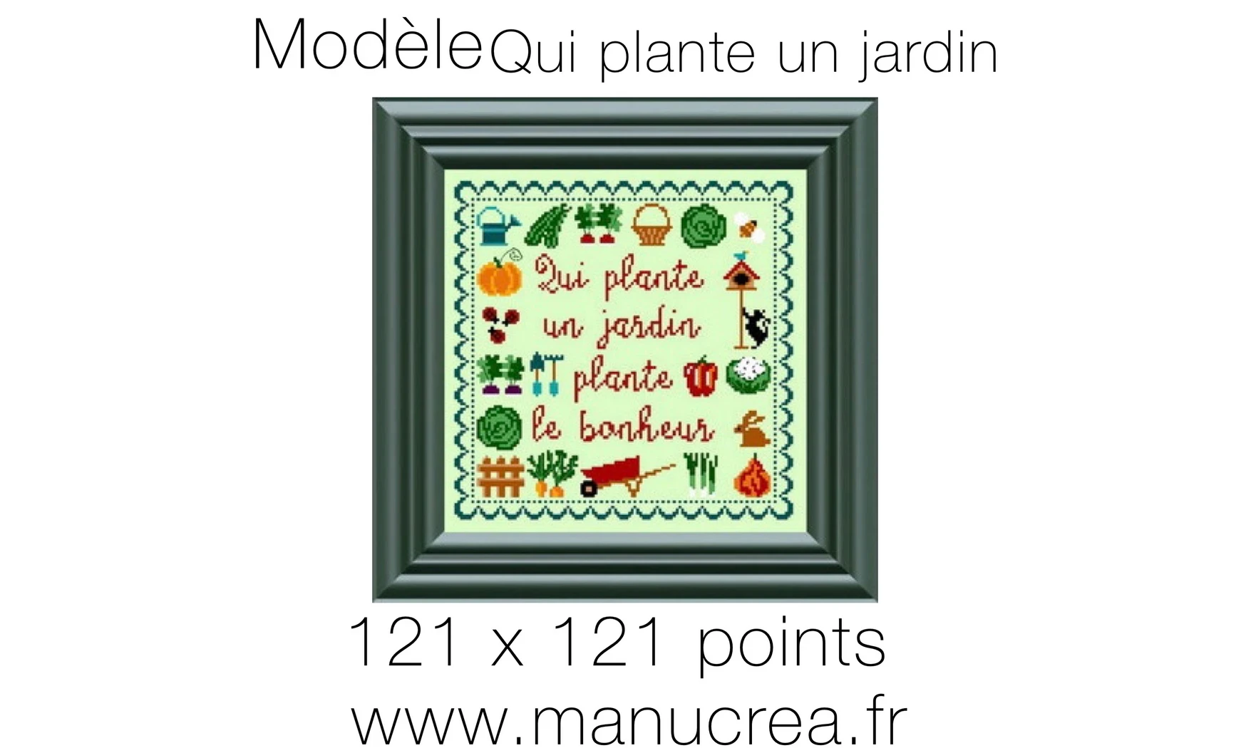 Qui plante un jardin-Modèle de broderie