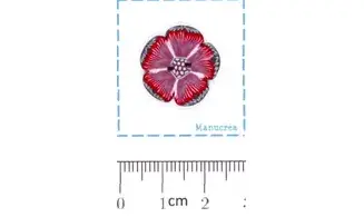 Fleur N.12-Bouton polymère-Fait main