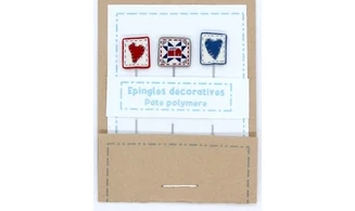 Epingles "Coeurs patchwork"