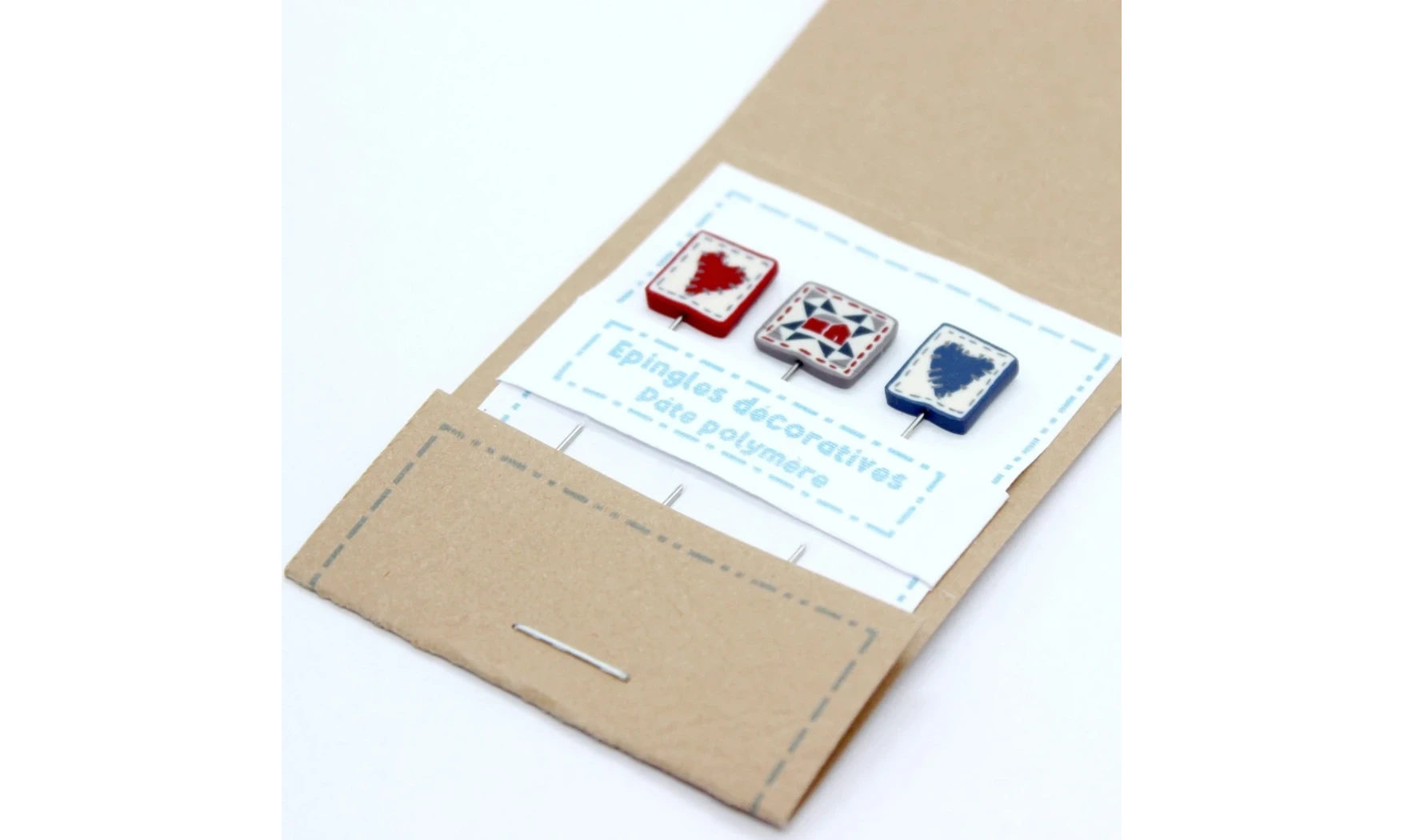 Epingles "Coeurs patchwork"