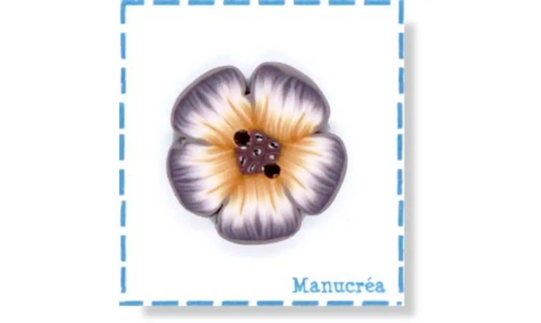 Fleur N.131-Bouton polymère-Fait main