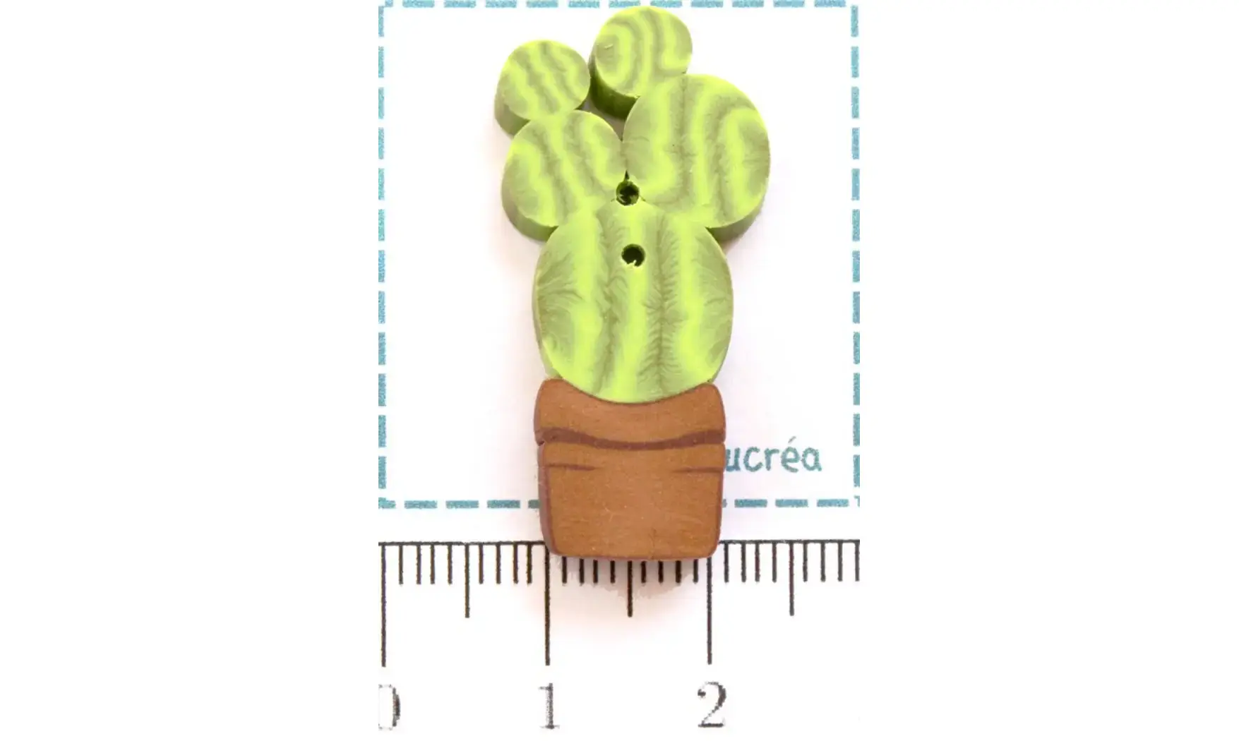Cactus N.1-Bouton polymère-Fait main