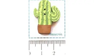 Cactus N.4-Bouton polymère-Fait main