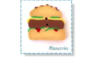 USA Burger-Bouton polymère-fait main
