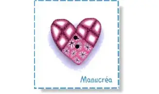 Handmade polymer button-Heart N.55
